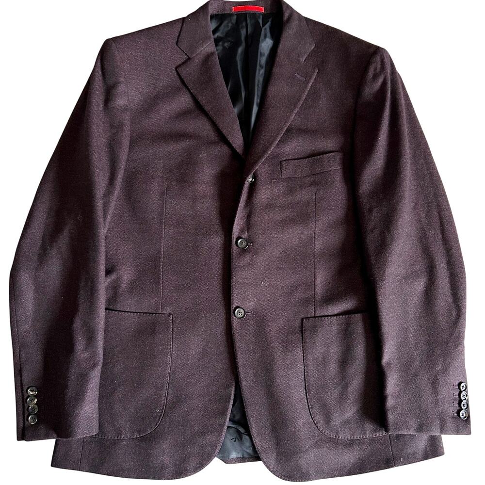 Isaia Napoli Plum Color Neiman Marcus Wool Cashmere Sport Coat 44R (Eu 54) Italy